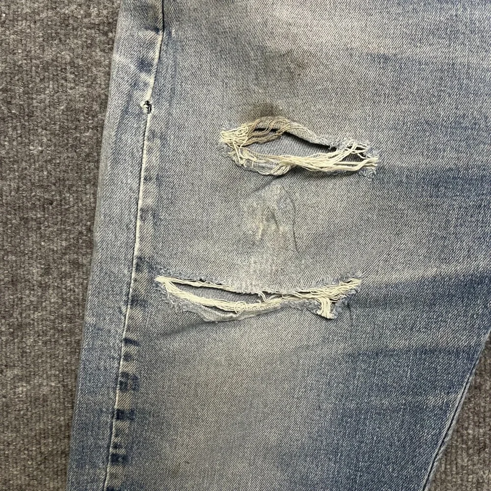 Levi's 505 Taper Fit Jeans Mens Blue Denim Stretch Classic Zip Fly 38X31 - Flaws
